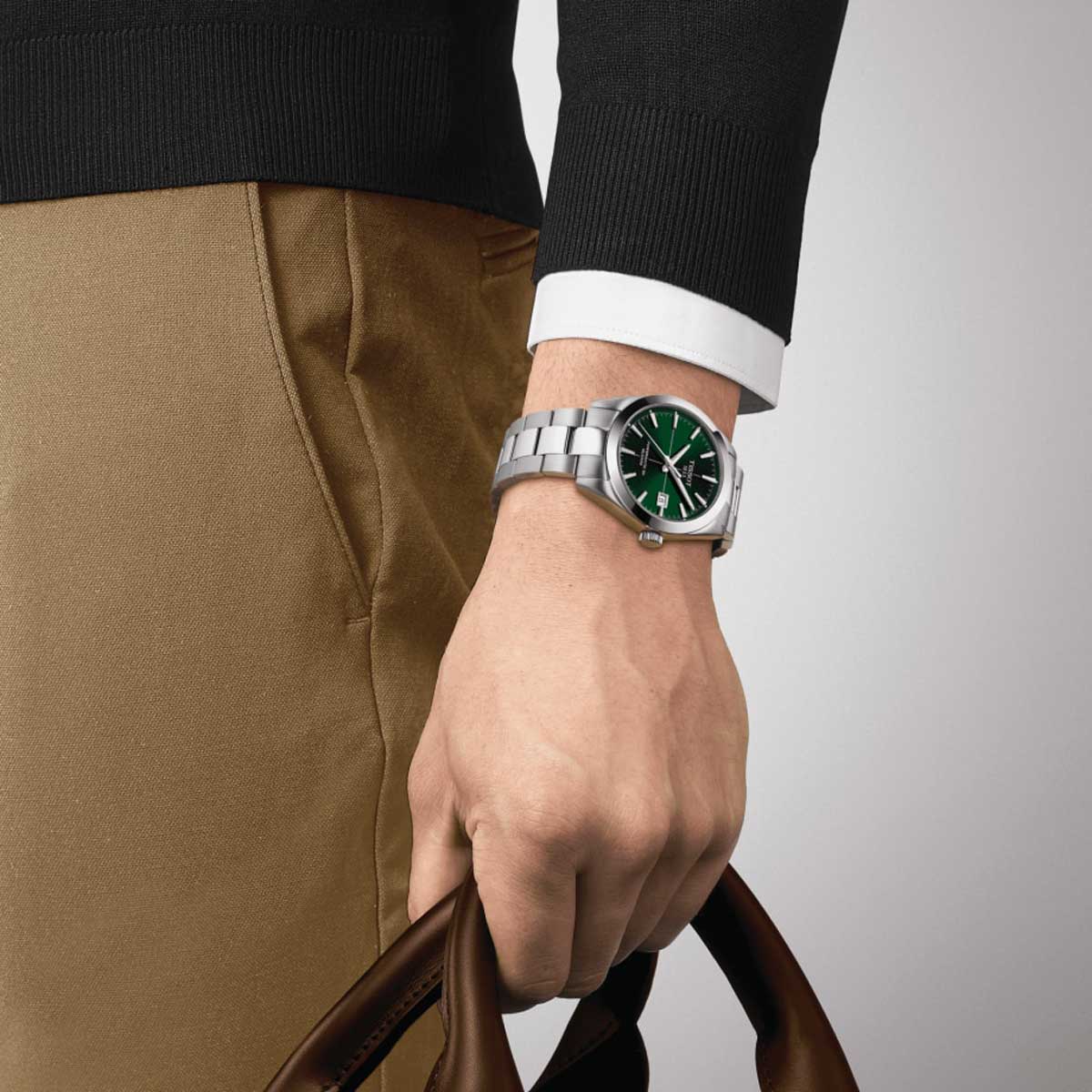 Tissot Gentleman Powermatic 80 Silicium Watch, Green Dial