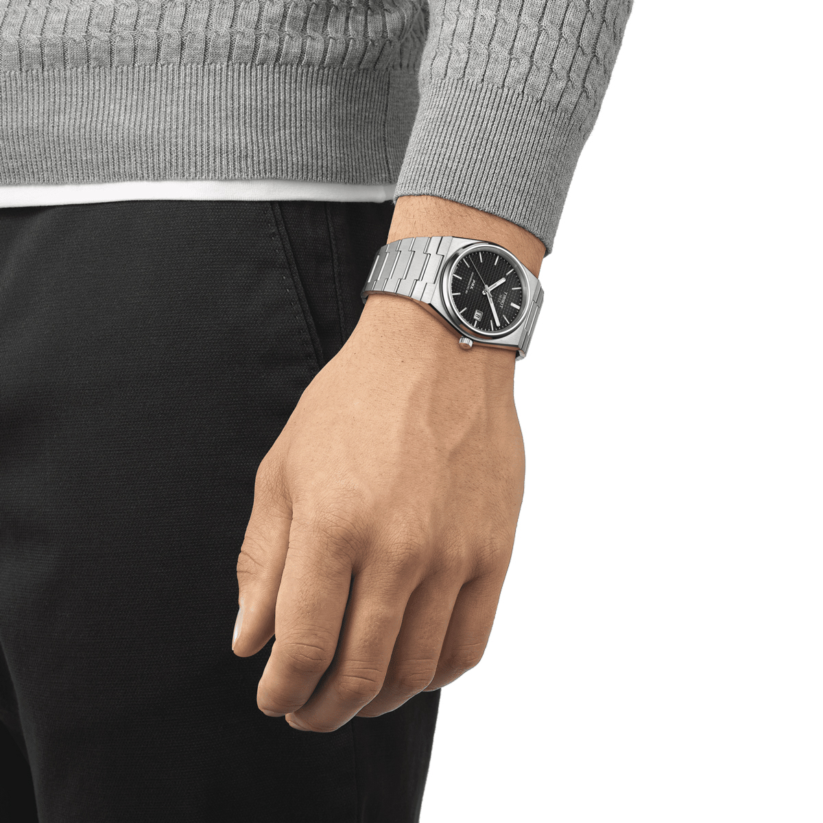 Tissot PRX Powermatic 80 40mm Watch, Black Pattern Dial
