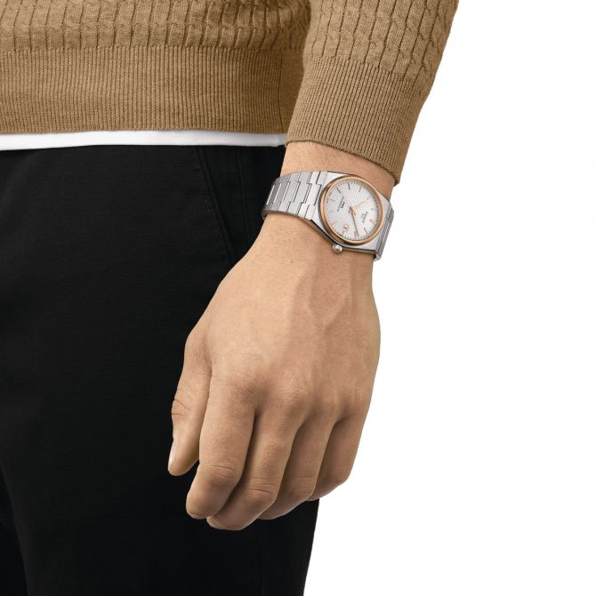 Tissot PRX Powermatic 80 40mm Watch, Silver and Rose Gold