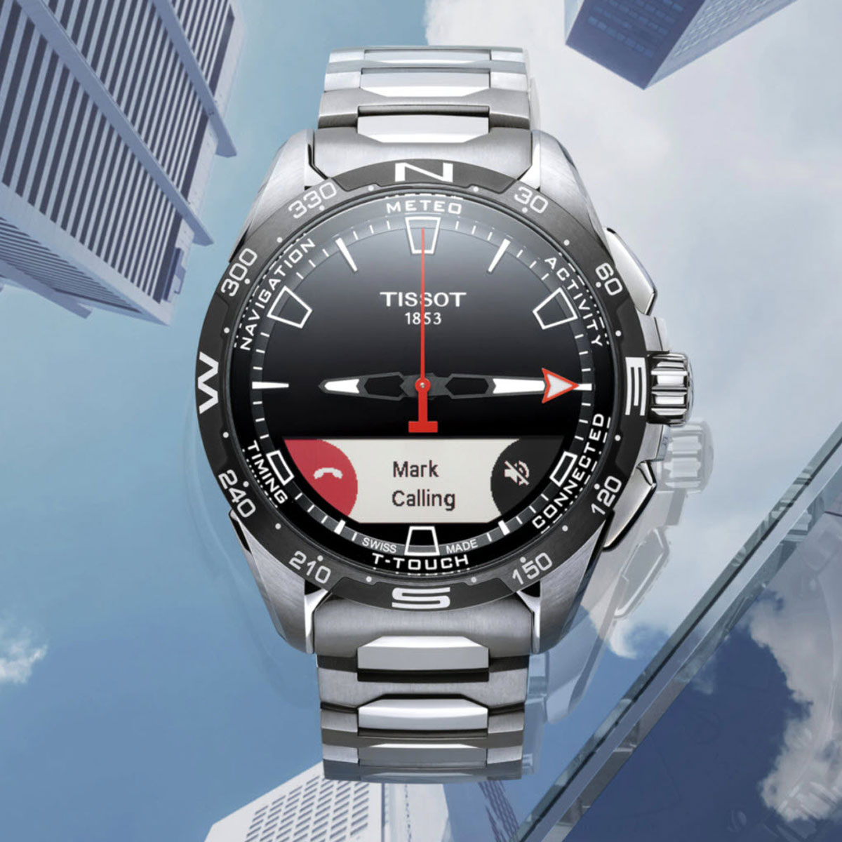 Tissot T Touch Connect Solar 47mm Men's Watch, Titanium Bracelet