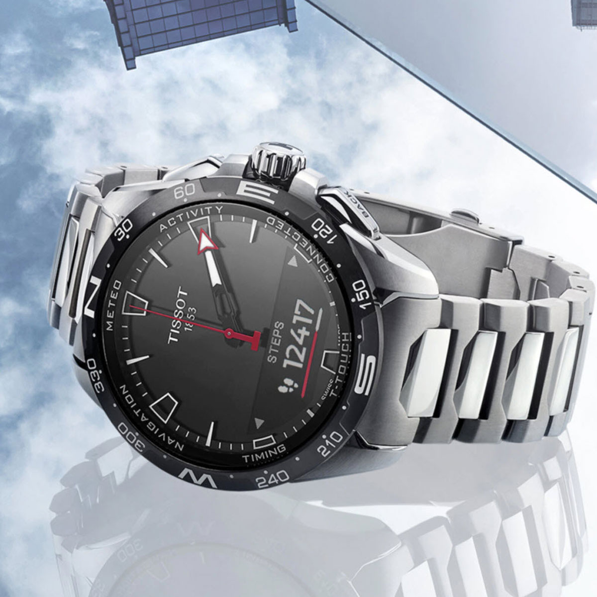 Tissot T Touch Connect Solar 47mm Men's Watch, Titanium Bracelet