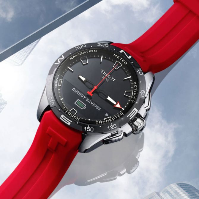Tissot T Touch Connect Solar 47mm Men's Watch, Red Band