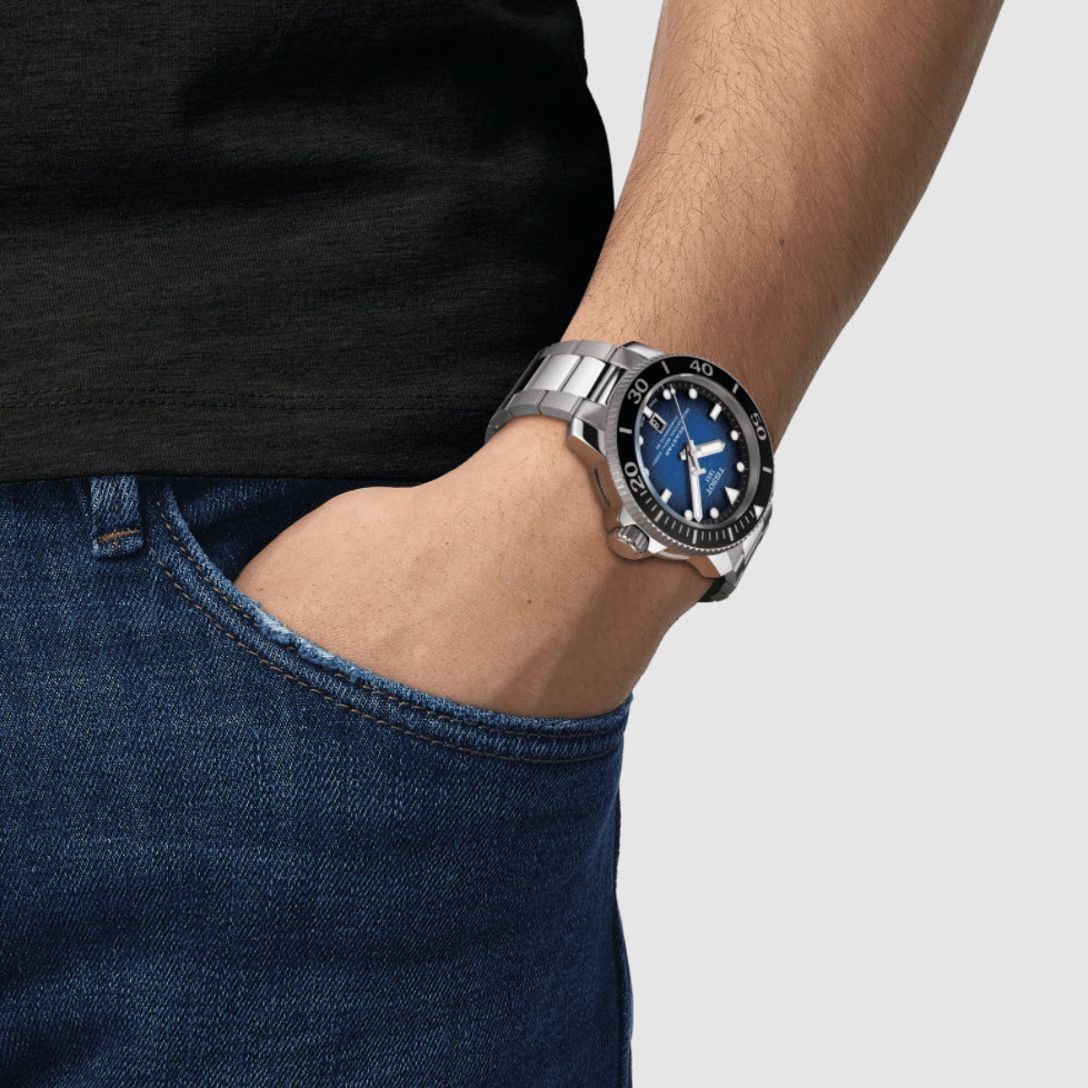 Tissot Seastar 2000 Professional Powermatic 80 46mm Diver Watch, Graded Blue Black Dial