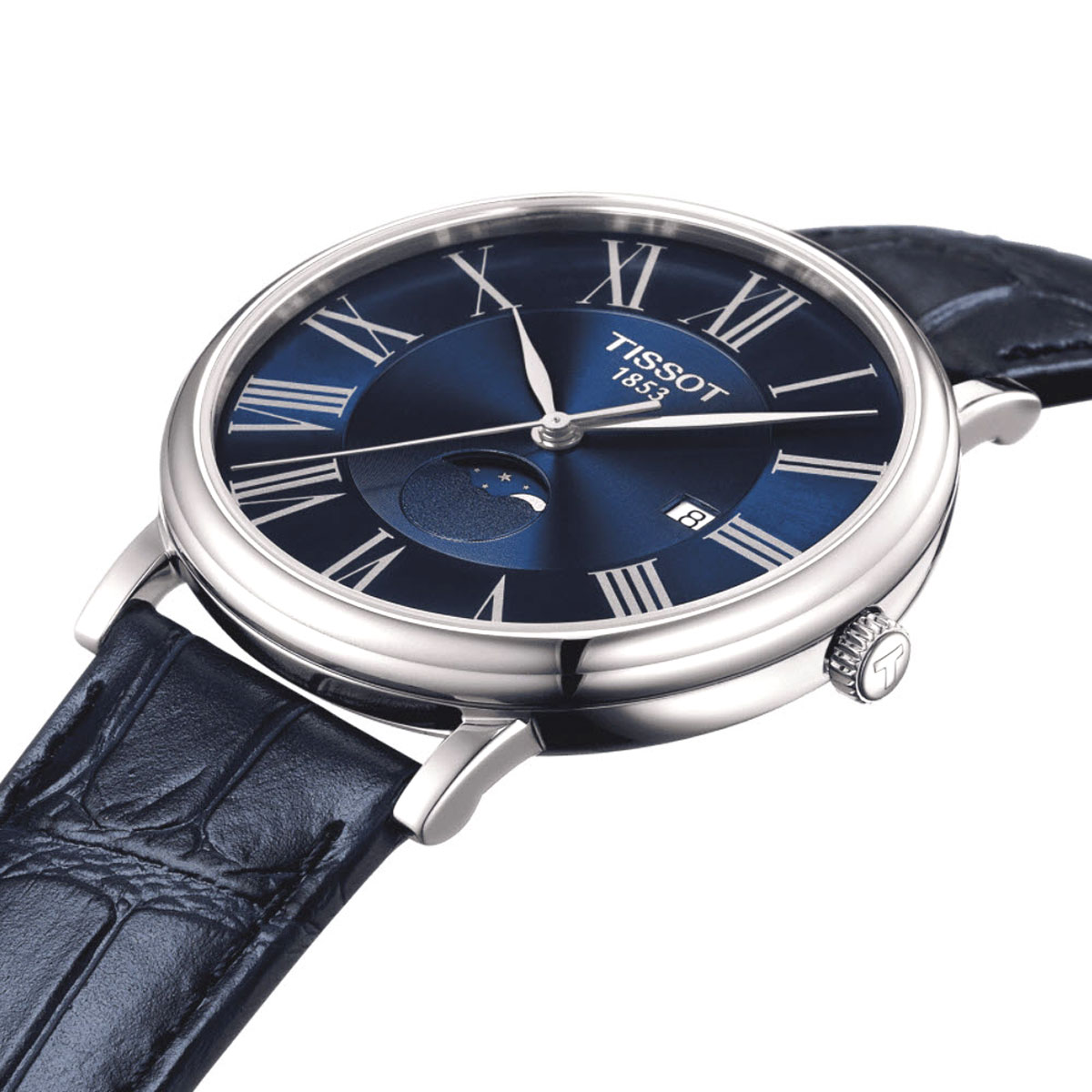 Tissot Carson Premium Gent Moonphase 40mm Watch, Blue Dial
