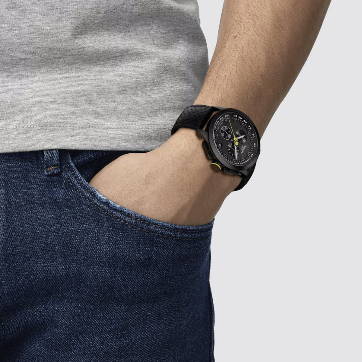 Tissot T-Race Cycling Tour De France Special Edition 45mm Watch, Black Dial