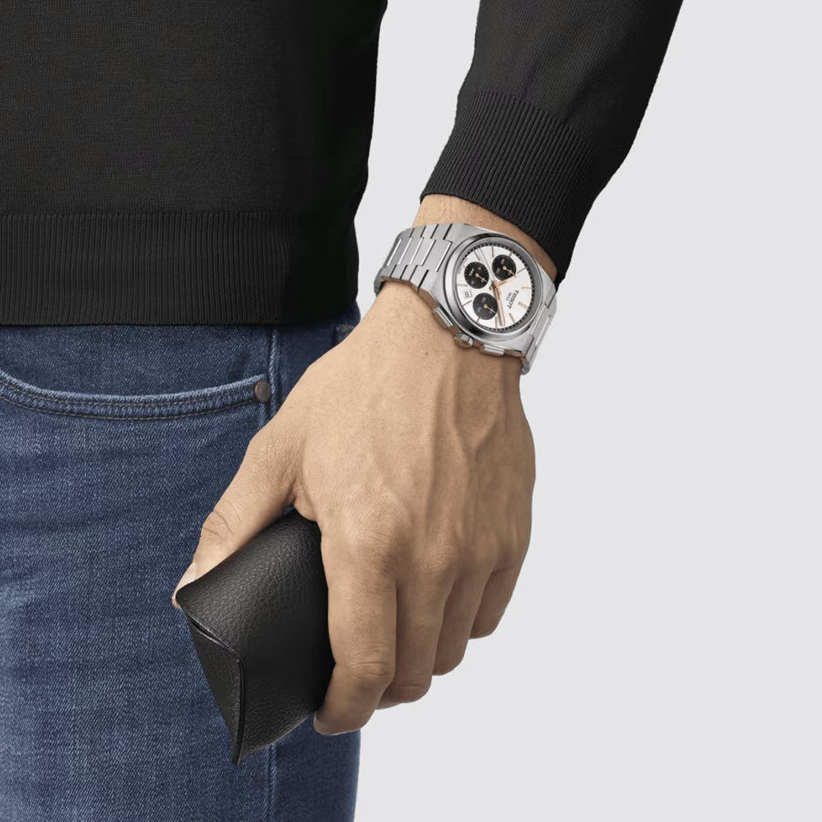 Tissot PRX Automatic Chronograph 42mm Men's Watch, Silver and Rose Gold Tone Dial