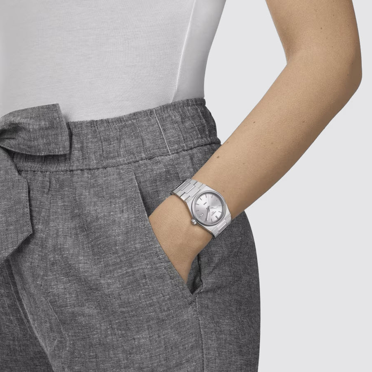 Tissot PRX 35mm Women's Watch, Light Blue Dial