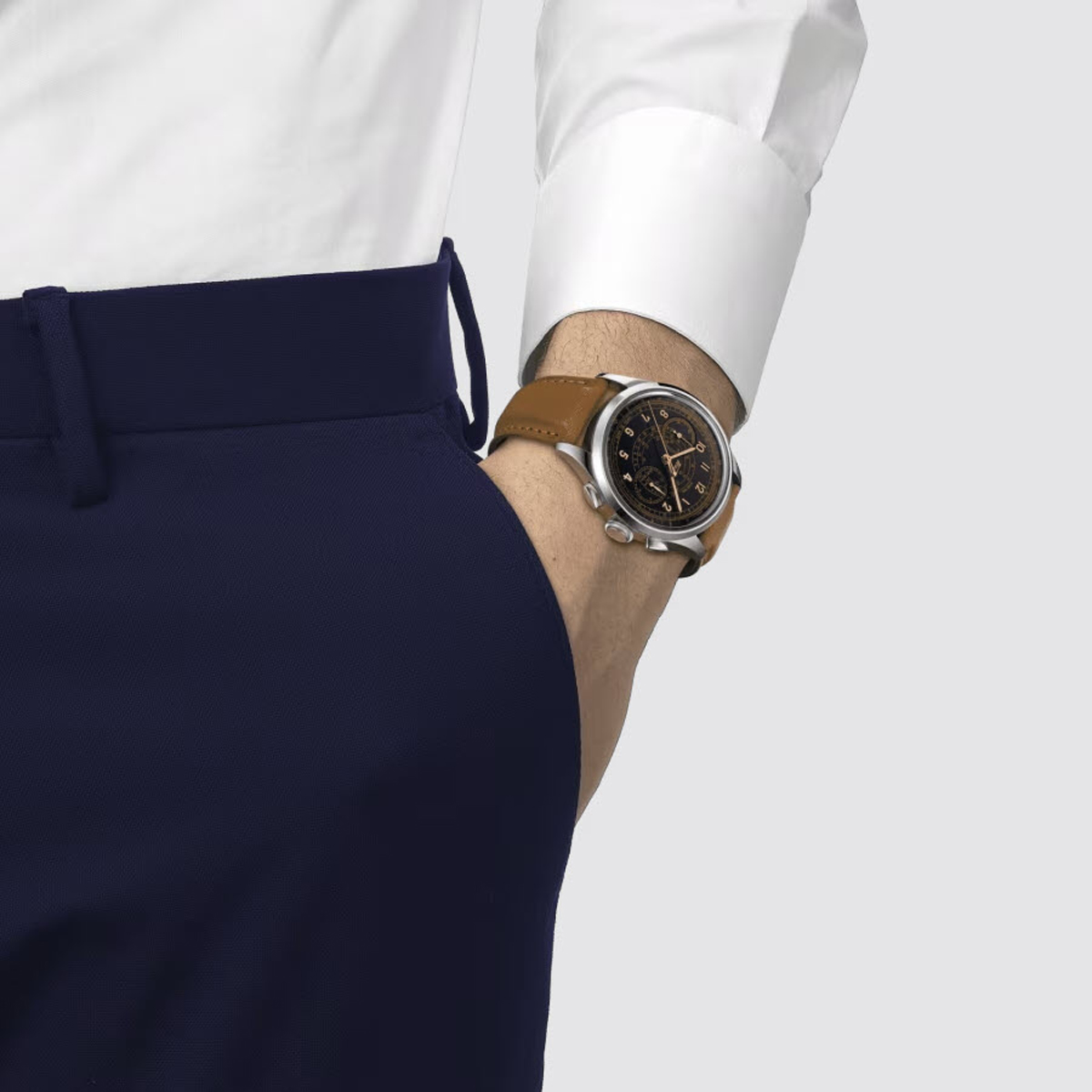 Tissot Telemeter 1938 42mm Watch, Black Dial