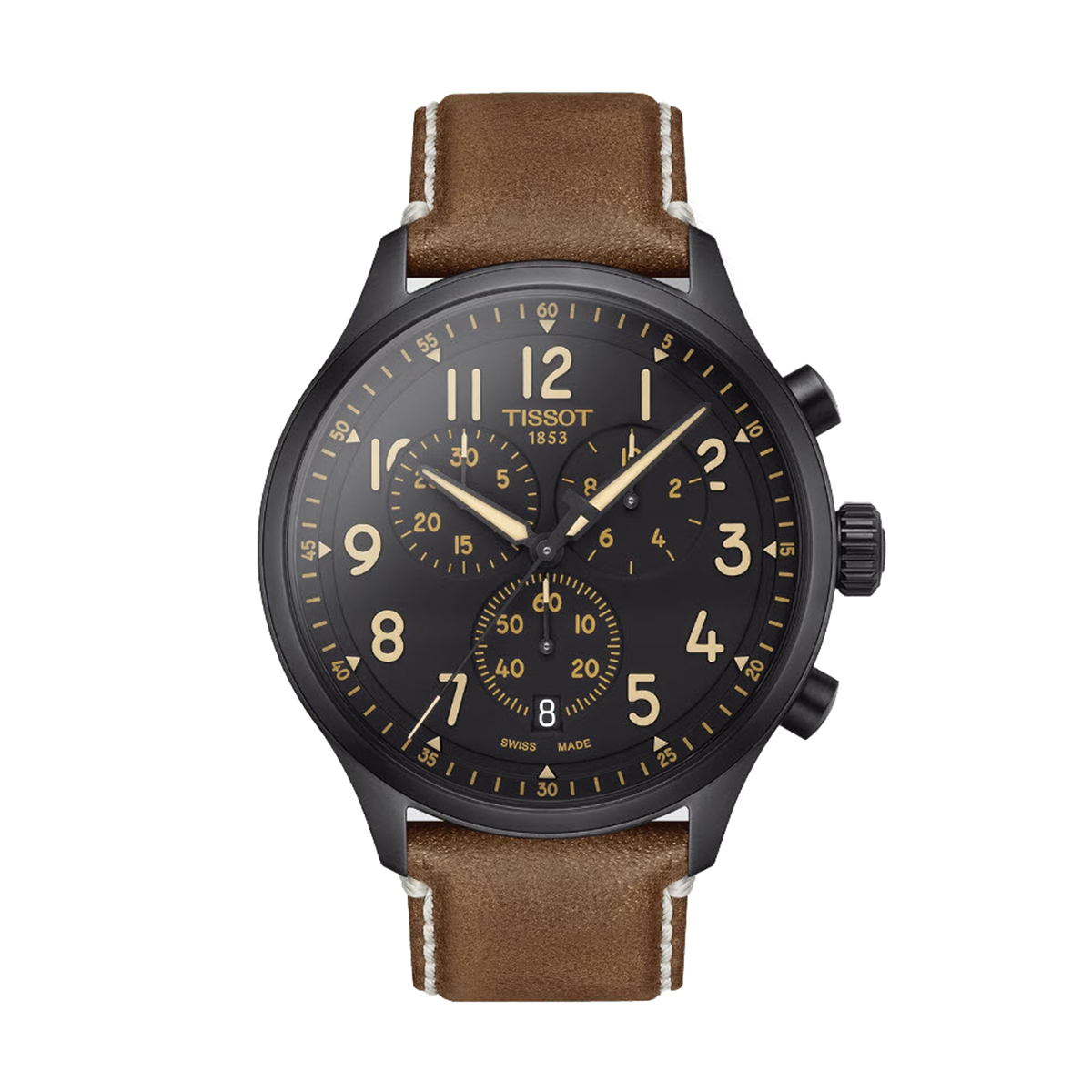 Tissot Chronograph XL 45mm Watch, Black and Brown Dial