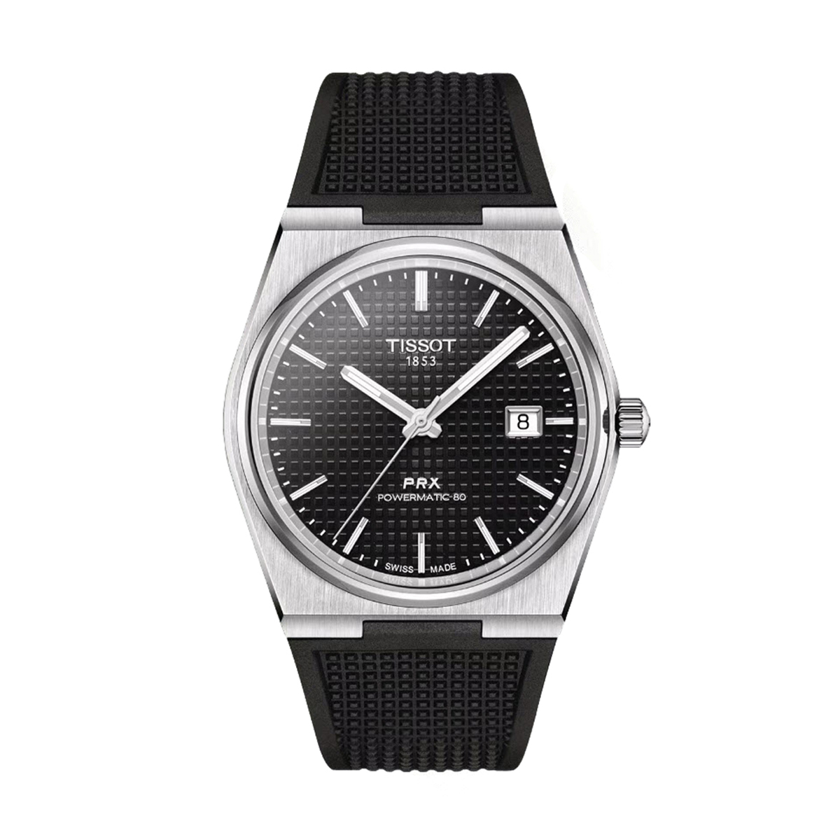 Tissot PRX Powermatic 80 40mm Men's Watch, Black Textured Dial