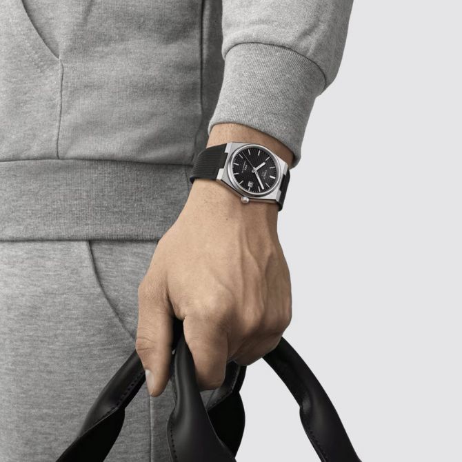 Tissot PRX Powermatic 80 40mm Men's Watch, Black Textured Tissot PRX Powermatic 80 40mm Men's Watch, Black Textured
