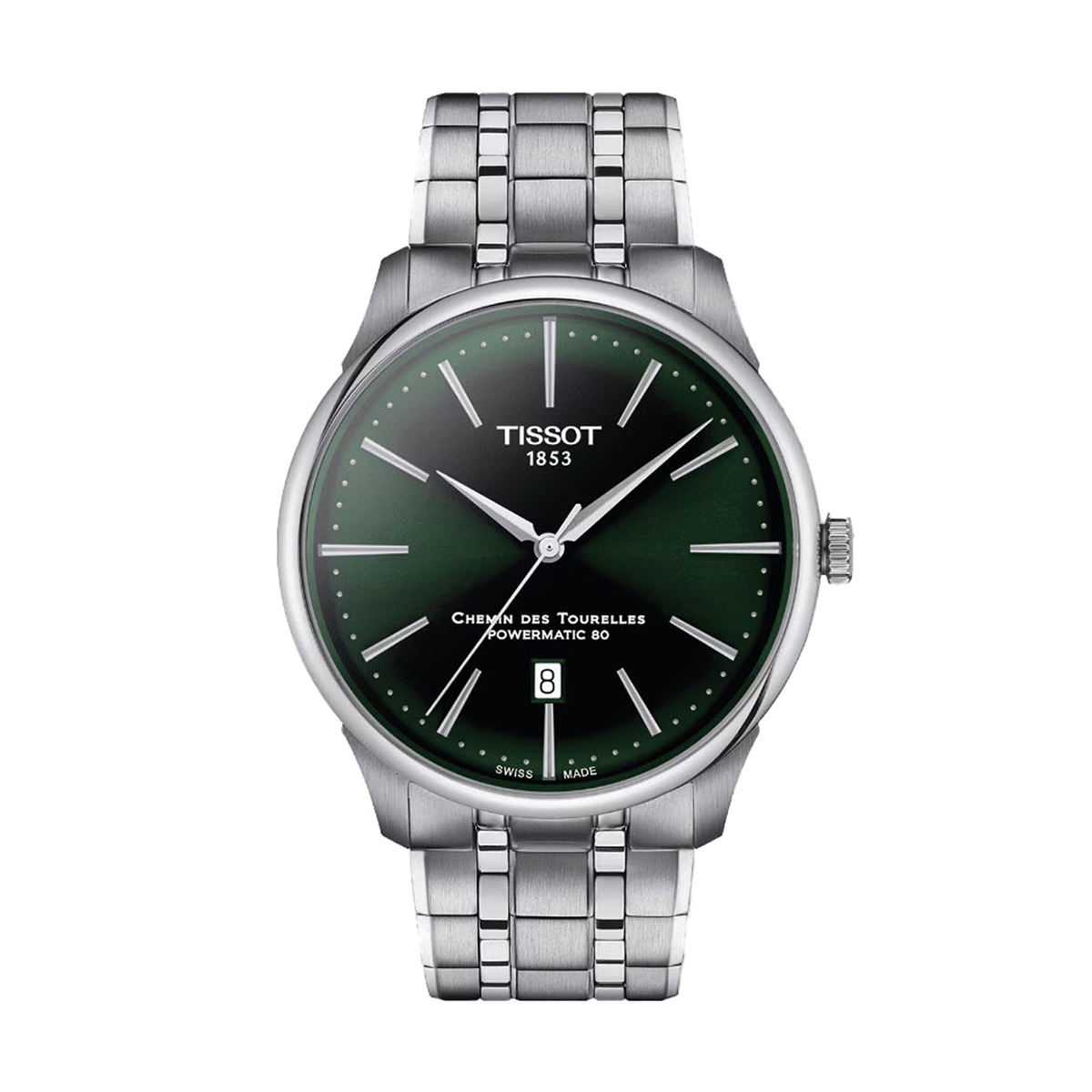 Tissot Chemin Des Tourelles Powermatic 80 42mm Men's Watch, Green Dial