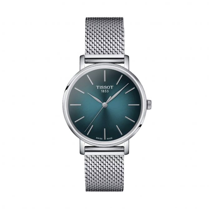 Tissot Everytime Lady 34mm Watch, Graded Green Black Dial