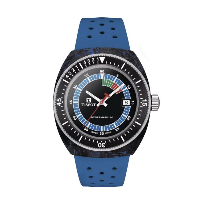 Tissot Sideral S 41mm Men's Watch, Black and Blue Dial