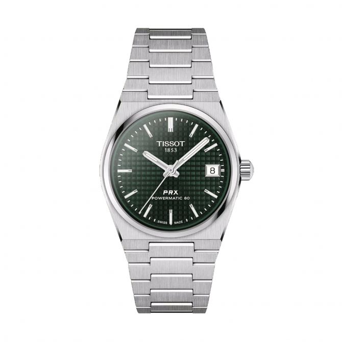 Tissot PRX Powermatic 80 35mm Men's Watch, Green Pattern Dial