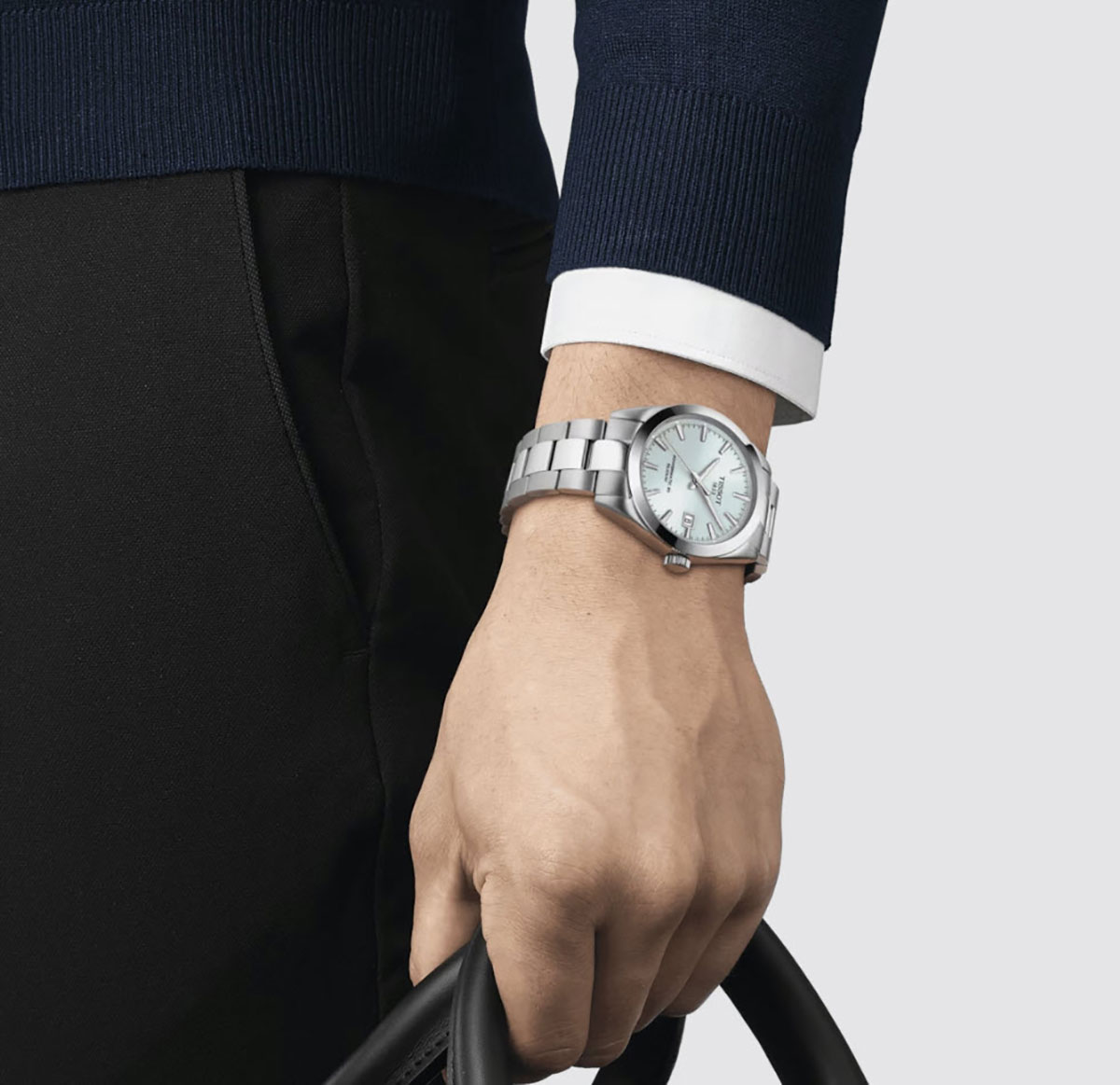 Tissot Gentleman Powermatic 80 Silicium 40mm Men's Watch, Ice Blue Dial