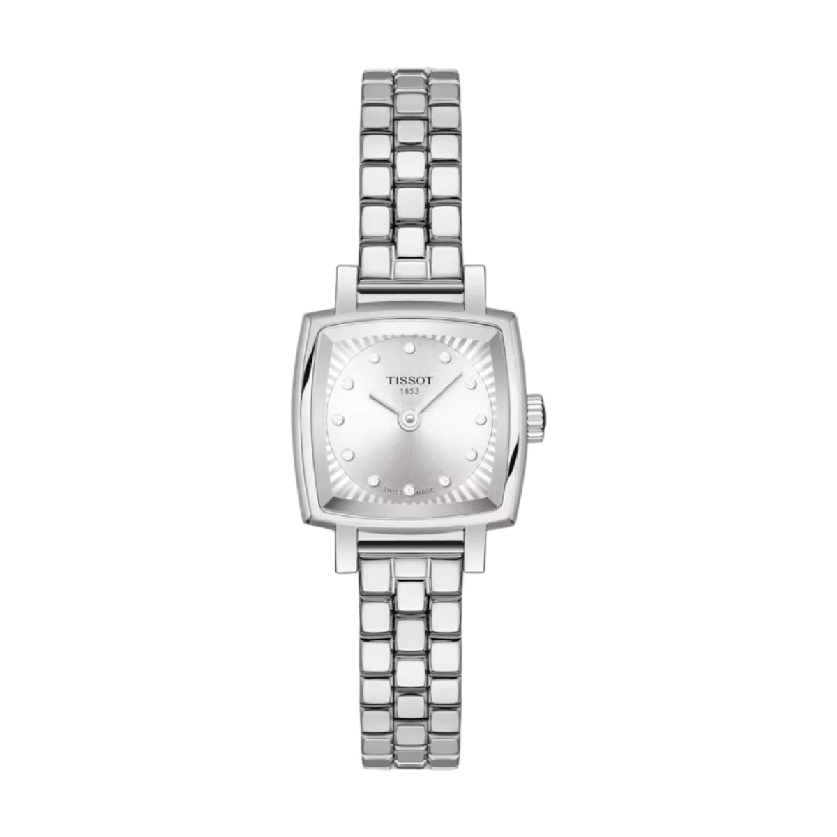 Tissot Lovely Square 20mm Women's Watch, Diamond and Silver Dial