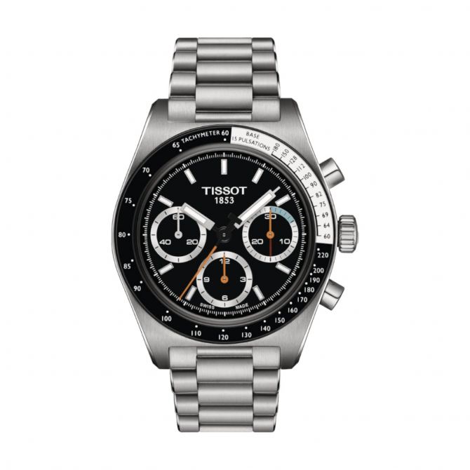 Tissot PR516 Mechanical Chronograph 41mm Men's Watch, Black Dial