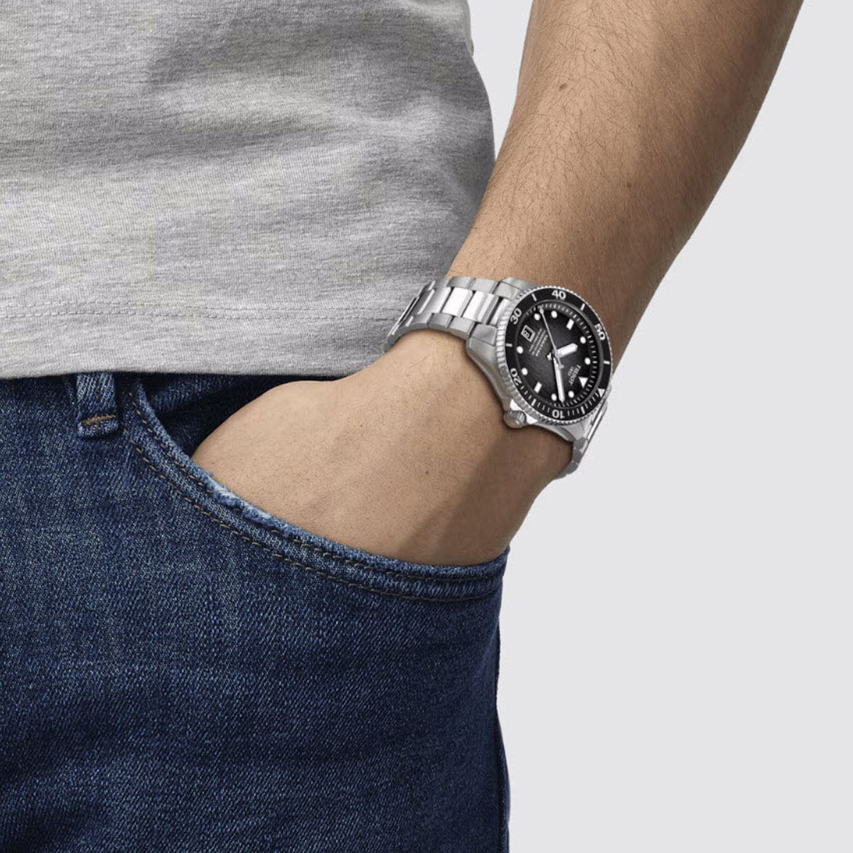 Tissot Seastar 1000 Powermatic 80 40mm Men's Watch, Grey Dial