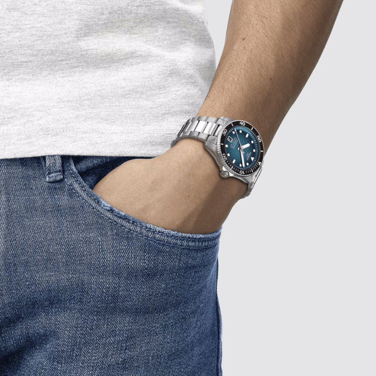 Tissot Seastar 1000 Powermatic 80 40mm Men's Watch, Turquoise Black Dial