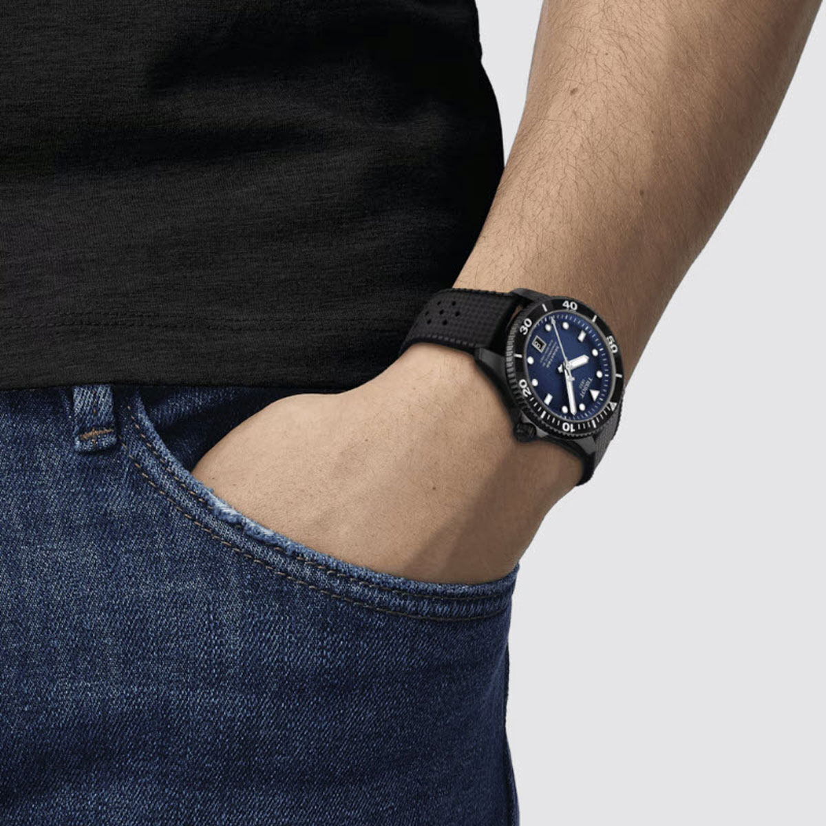 Tissot Seastar 1000 Powermatic 80 40mm Men's Watch, Blue Black Dial