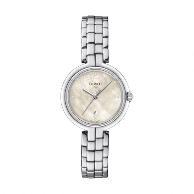 Tissot Flamingo 30mm Women's Watch, White Mother of Pearl Dial