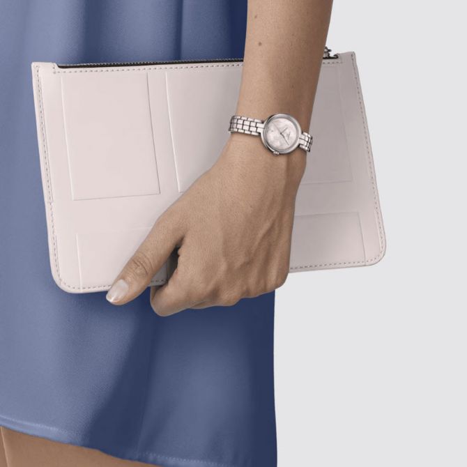 Tissot Flamingo 30mm Women's Watch, White Mother of Pearl Dial