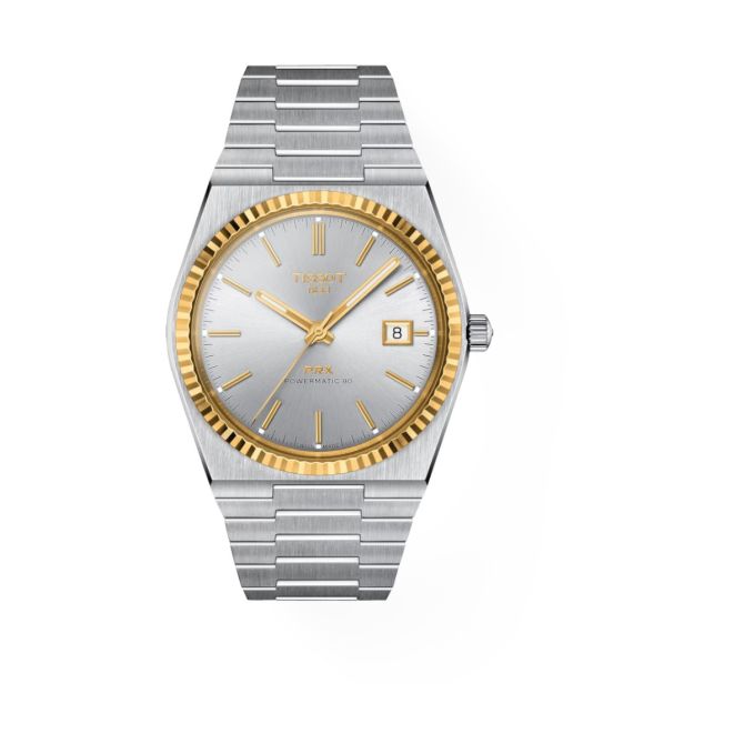 Tissot PRX Powermatic 80 40mm Men's Watch, Steel and 18k Yellow Gold Bezel