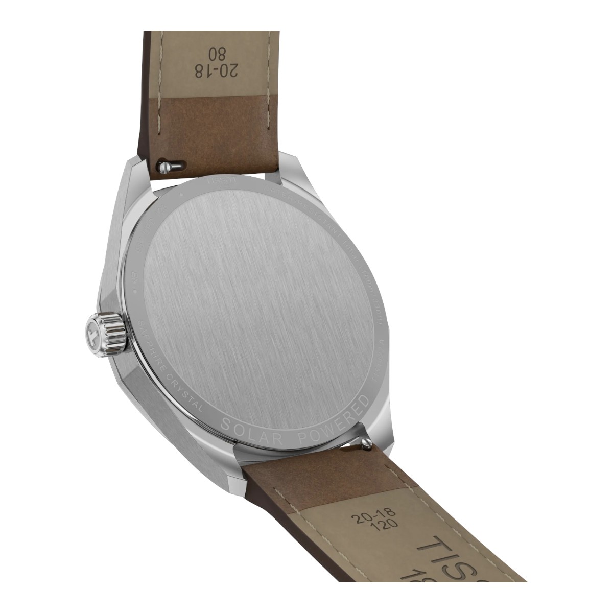 Tissot PRC 100 Solar Quartz 39mm Men's Watch, Silver Dial and Brown Strap