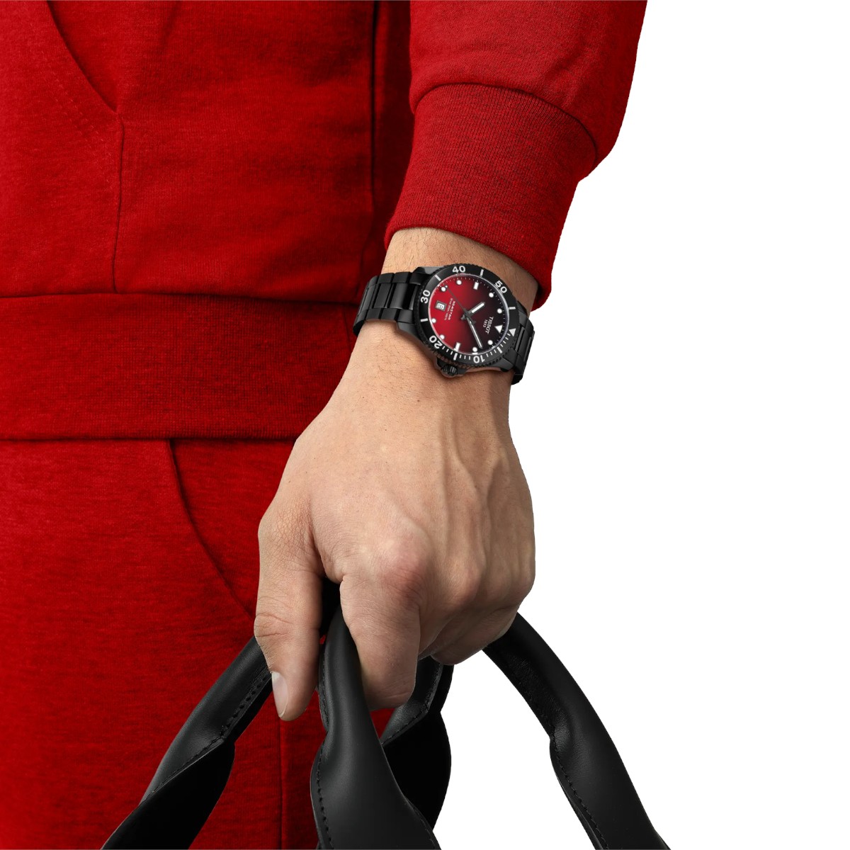 Tissot Seastar 1000 Quartz 40mm Men's Watch, Red Dial