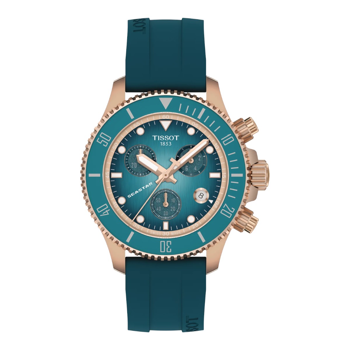 Tissot Seastar 1000 Quartz Chronograph 38mm Men's Watch, Turquoise Dial