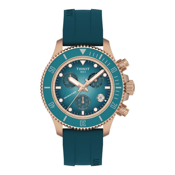 Tissot Seastar 1000 Quartz Chronograph 38mm Men's Watch, Turquoise Dial