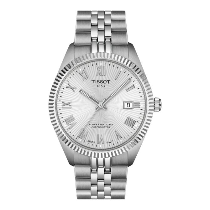 Tissot Ballade Powermatic 80 COSC 39mm Men's Watch, Silver Dial