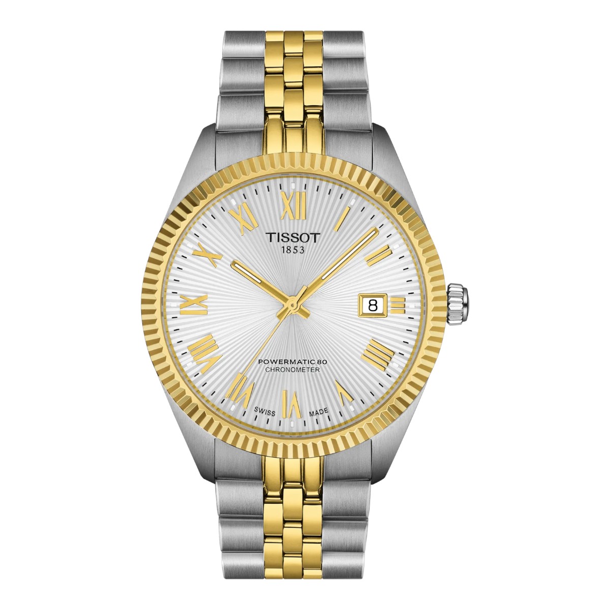 Tissot Ballade Powermatic 80 COSC 39mm Men's Watch, Silver and Gold Dial