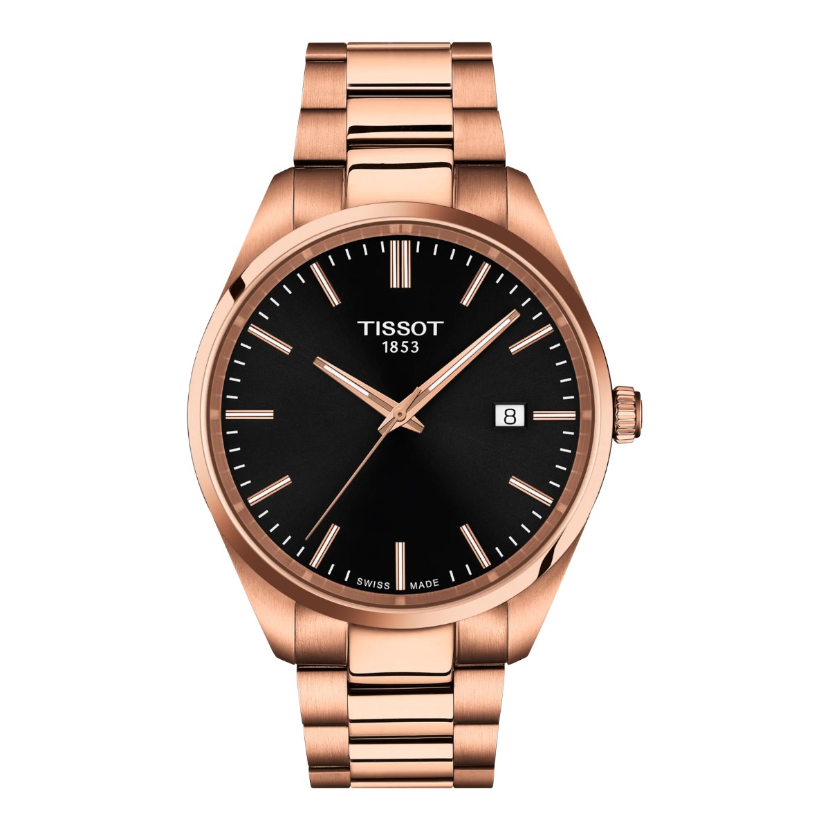 Tissot PR 100 40mm Men's Watch, Back and Rose Gold PVD Dial