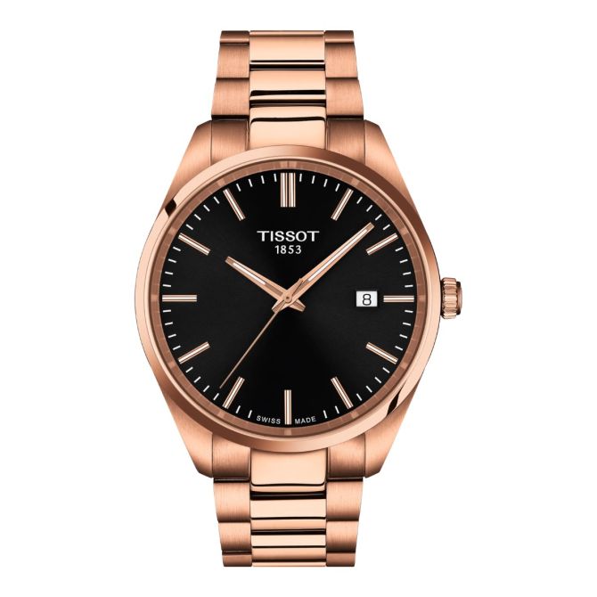 Tissot PR 100 40mm Men's Watch, Back and Rose Gold PVD Dial