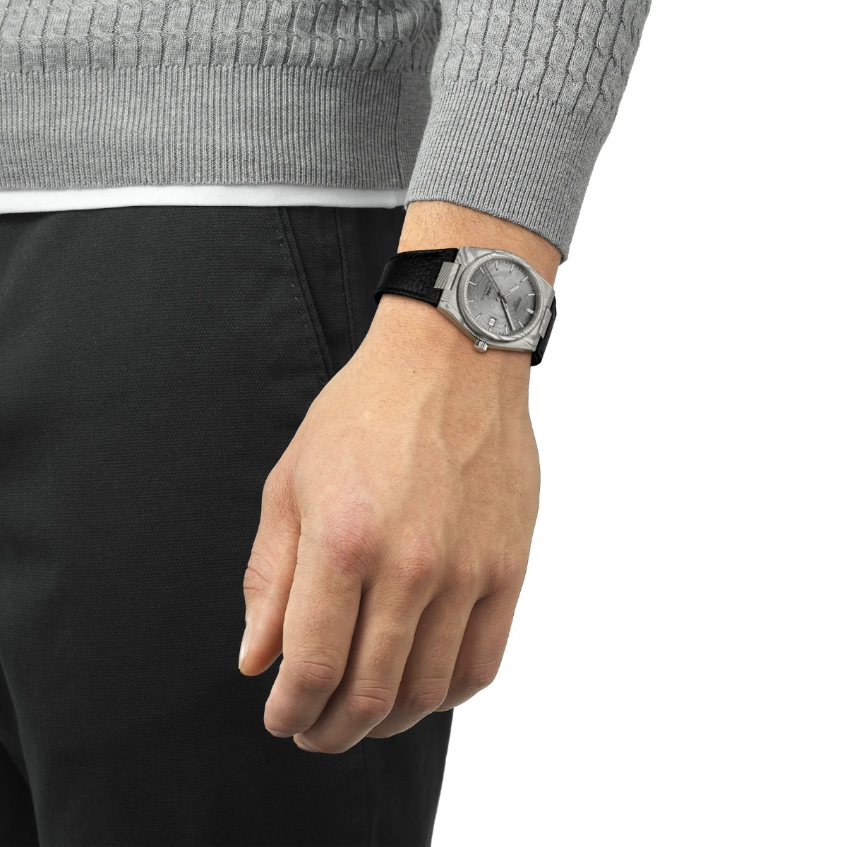 Tissot PRX Damascus Steel 38mm Men's Watch, Grey Dial