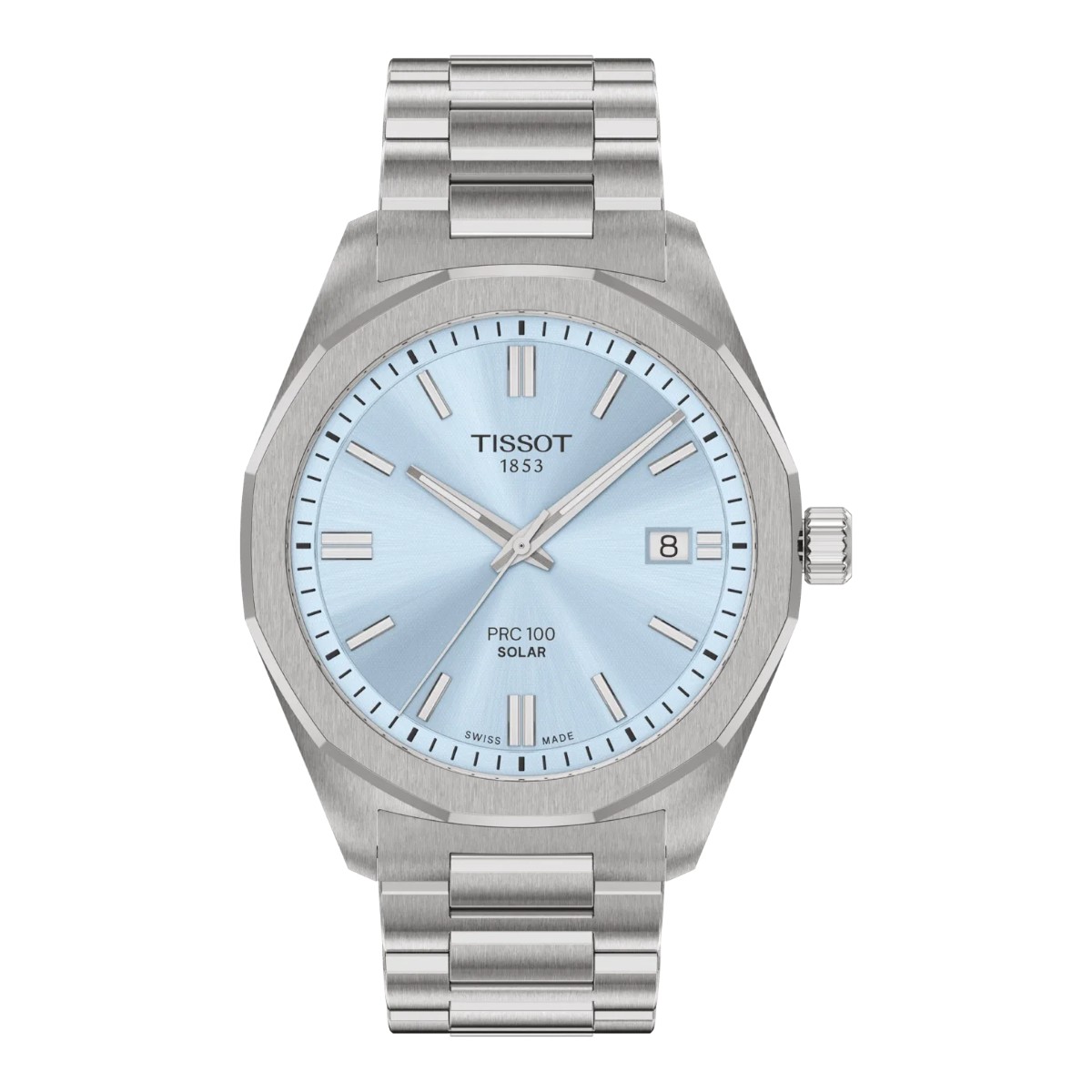 Tissot PRC 100 Solar 39mm Men's Watch, Ice Blue Dial