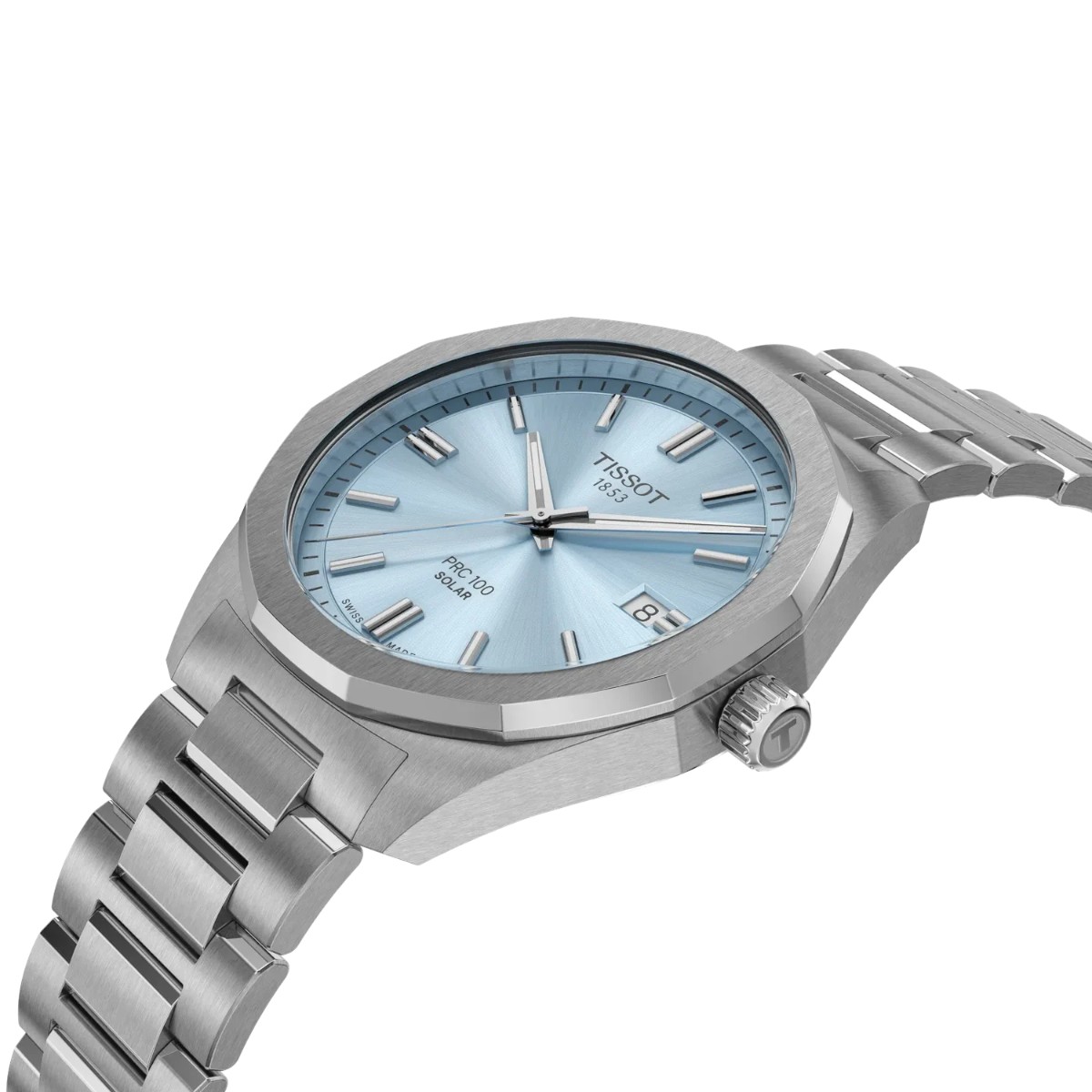 Tissot PRC 100 Solar 39mm Men's Watch, Ice Blue Dial
