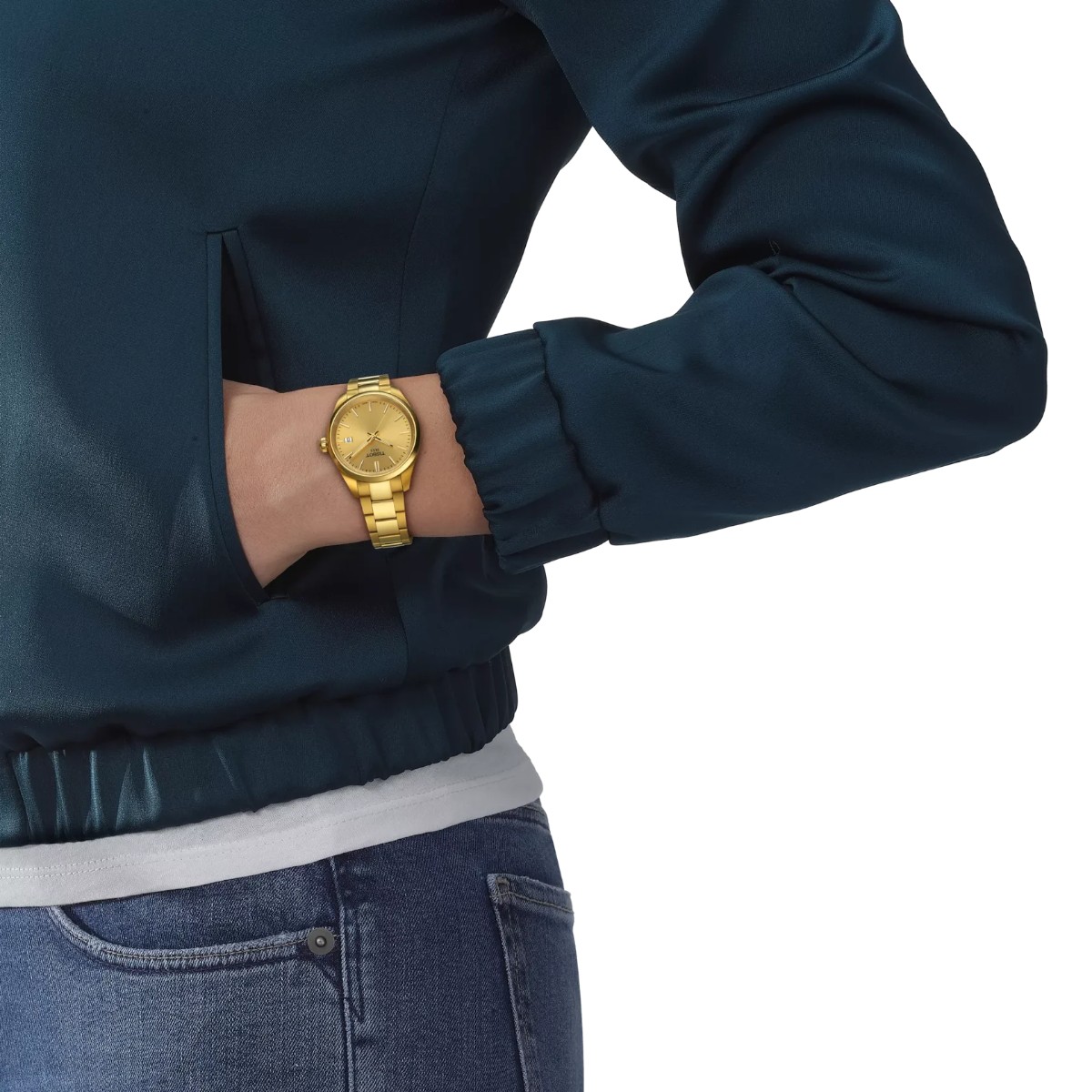 Tissot PR 100 34mm Women's Watch, Yellow Gold Dial