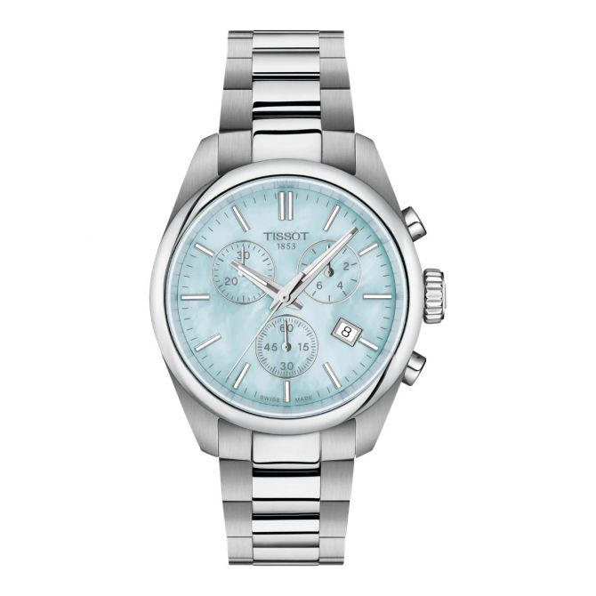 Tissot PR 100 36mm Women's Watch, Blue Mother of Pearl Dial