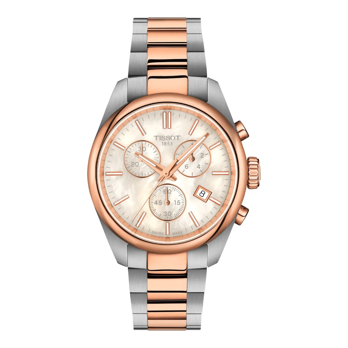 Tissot PR 100 36mm Women's Watch, White Mother of Pearl and Rose Gold Dial