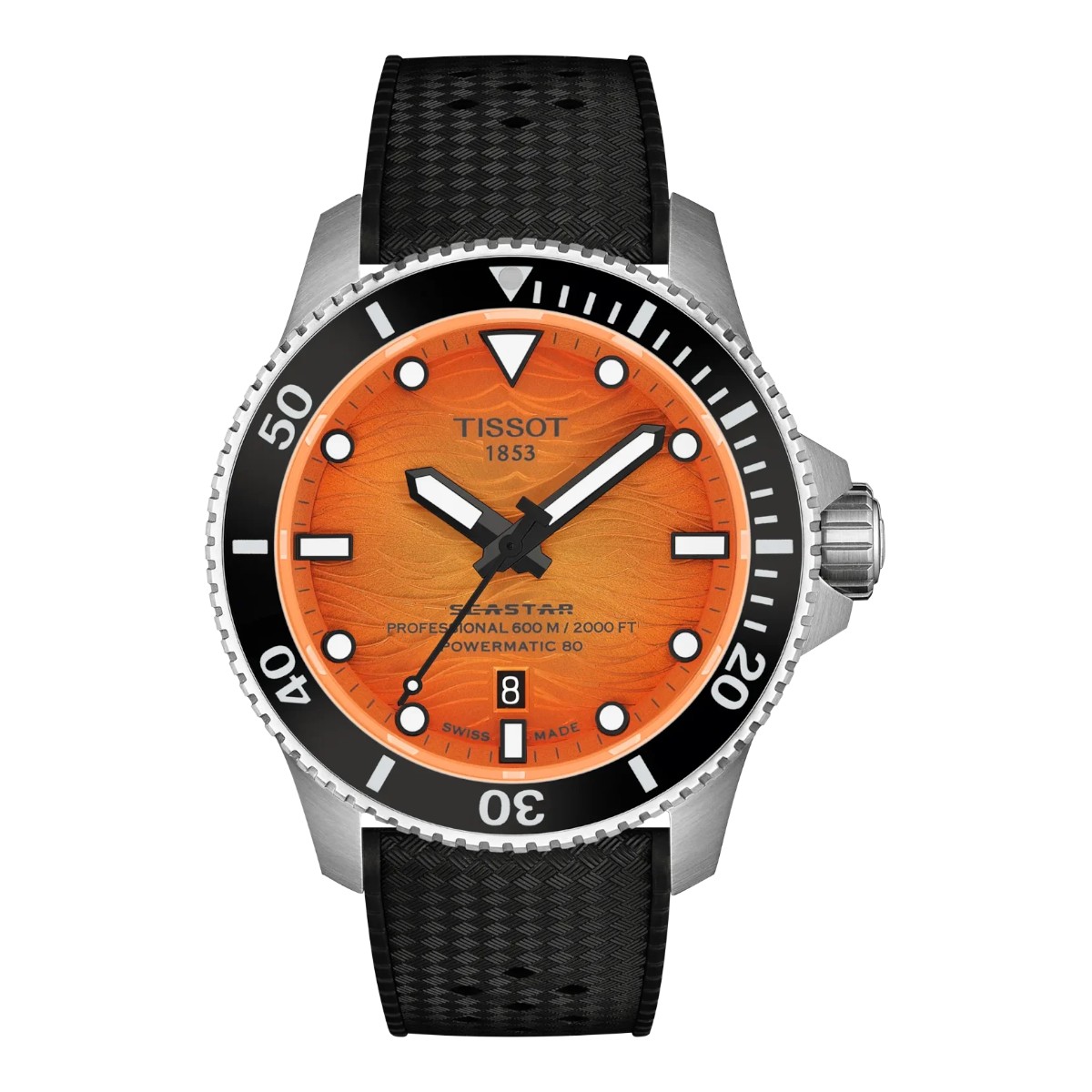 Tissot Seastar 2000 44mm Men's Watch, Orange Dial