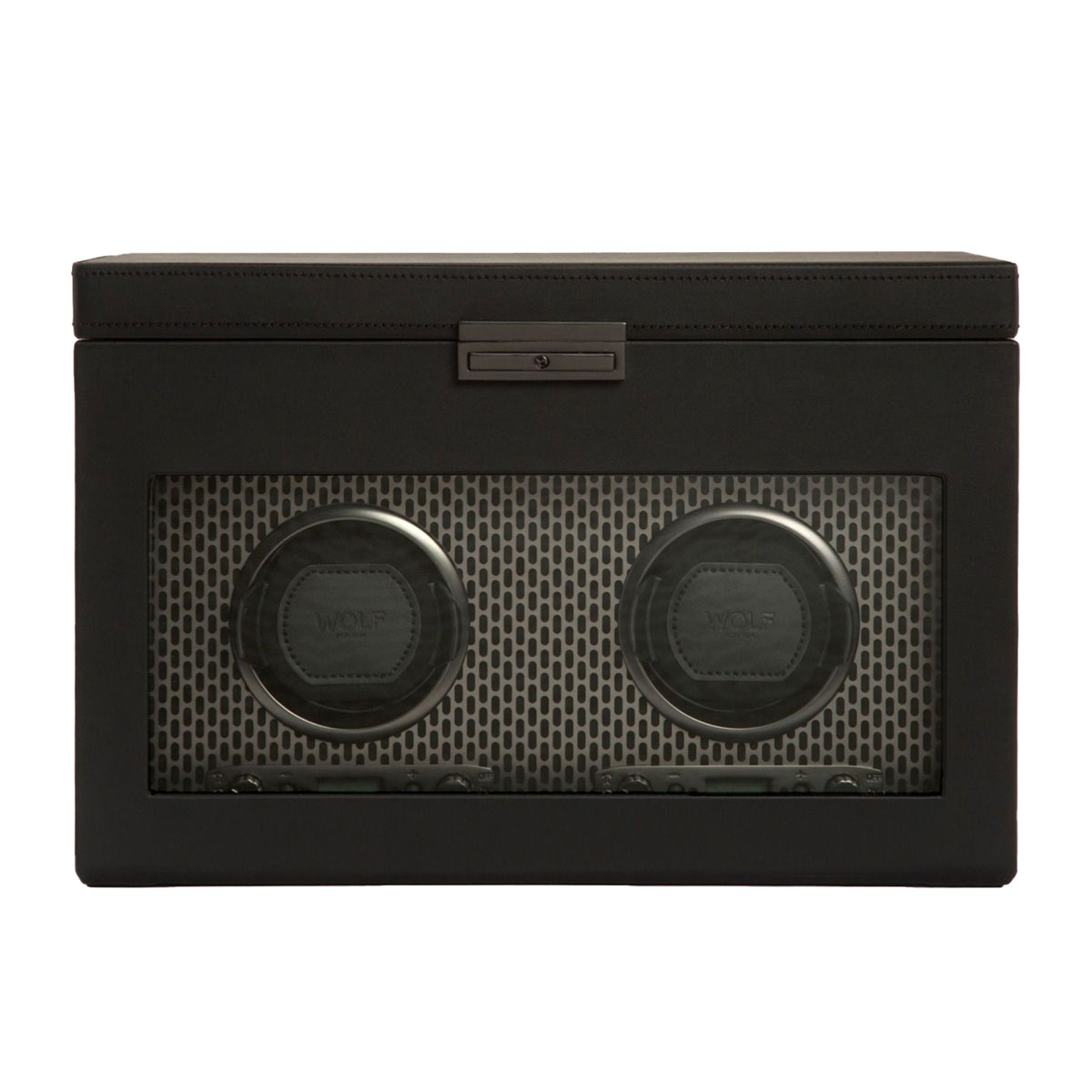 WOLF Axis Double Watch Winder with Storage, Powder Coat