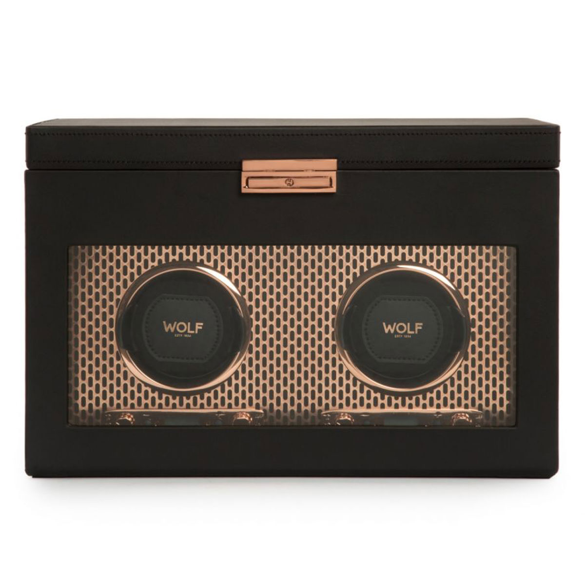 WOLF Axis Double Watch Winder with Storage, Copper