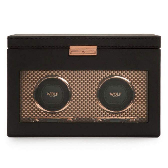 WOLF Axis Double Watch Winder with Storage, Copper