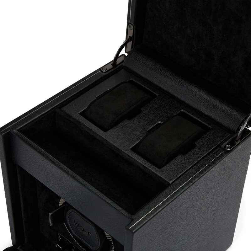 WOLF Single Watch Winder with Storage, British Racing Black