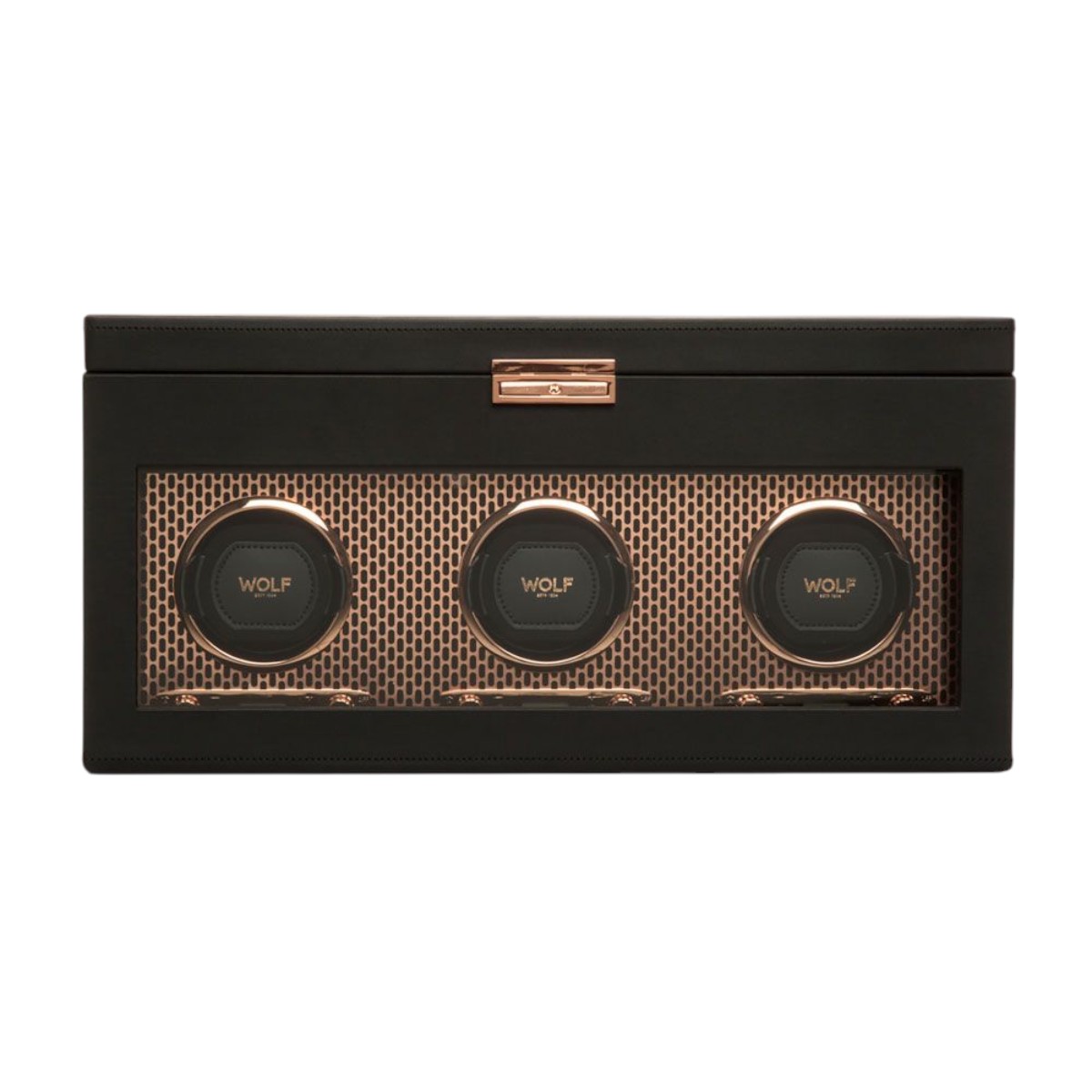 WOLF Axis Triple Watch Winder With Storage, Copper