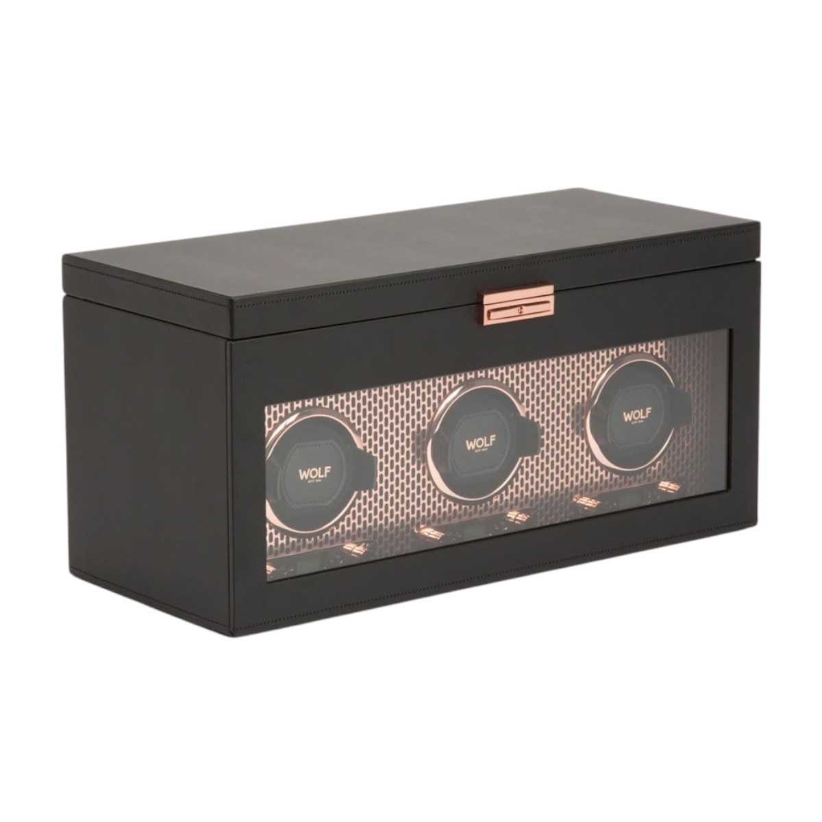 WOLF Axis Triple Watch Winder With Storage, Copper