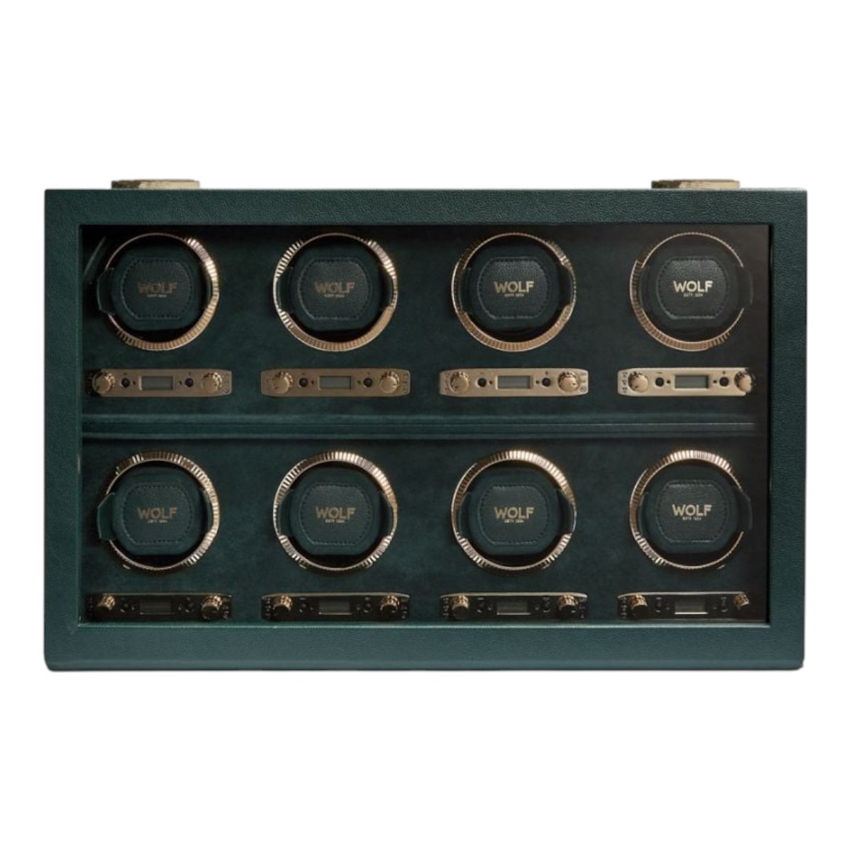 WOLF 8 Piece Watch Winder, British Racing Green